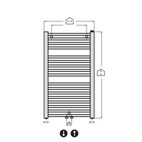 Sèche-serviettes FINIMETAL eau chaude 552W TAHITI T07SEC5