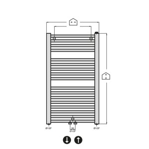Sèche-serviettes FINIMETAL eau chaude 552W TAHITI T07SEC5