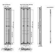 Radiateur vertical Finimetal 1000W Fluide caloporteur PAROS V E PAVP111800530EL