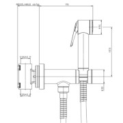 Kit mitigeur progressif WC, douchette et flexible 125 cm nickel satiné Paloma-flat - Bossini E37011094