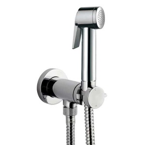 Kit mitigeur progressif WC, douchette et flexible 125 cm nickel satiné Paloma-flat - Bossini E37011094