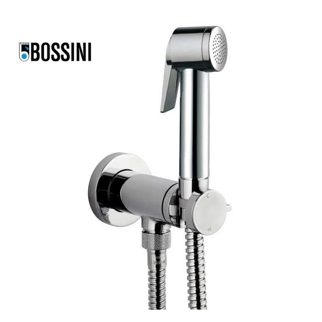 Kit mitigeur progressif WC, douchette et flexible 125 cm nickel satiné Paloma-flat - Bossini E37011094