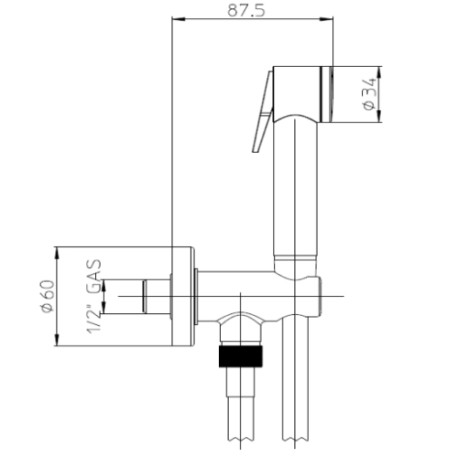 Ensemble WC avec flexible, support et douchette Chromé PALOMA - BOSSINI C690178030