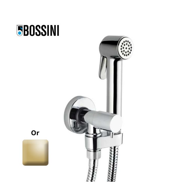 Kit douchette mitigeur WC 1/2”M, support et flexible or Paloma - Bossini E57033021