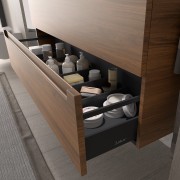 Meuble de salle de bain MONTERREY 1200 2 tiroirs métalliques NOYER MAYA - SALGAR 102942