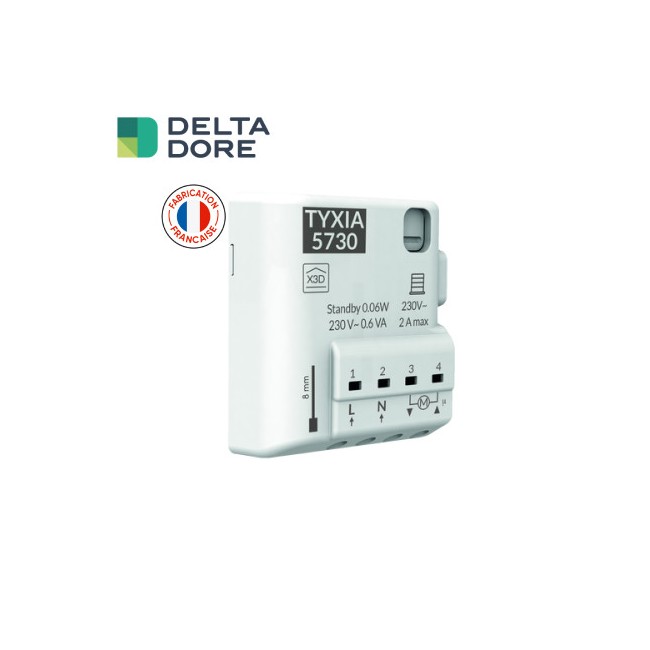 TYXIA 5730 récepteurX3D pour volet roulant jusqu'à 2A (+/- 80Nm) DELTA DORE - 6351402