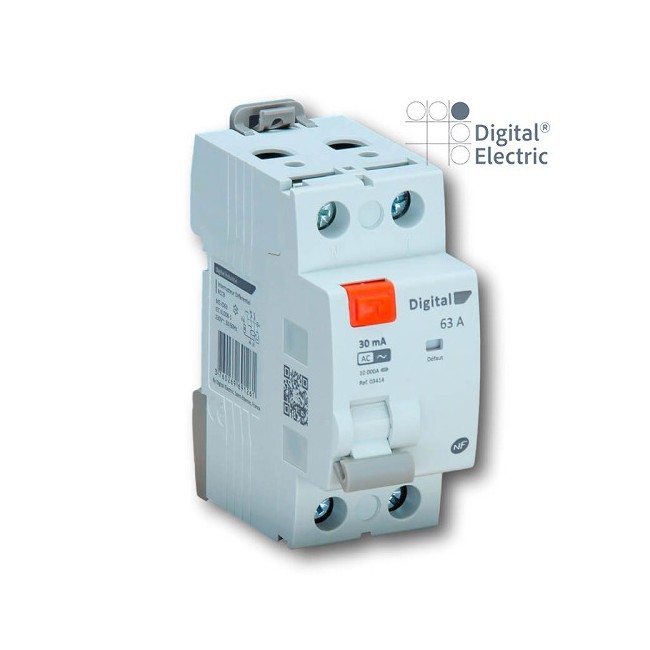 Interrupteur Différentiel 2x63A/30mA Type AC - Digital electric 03414