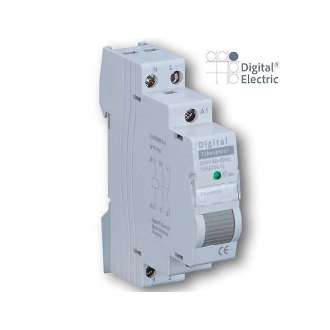 Télérupteur Silencieux 1x16A 220Vac - Digital electric 04554