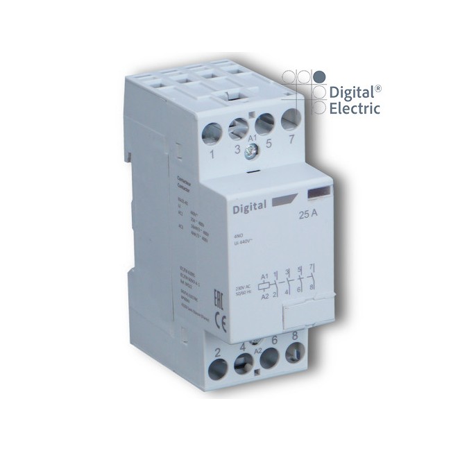 Contacteur 4x25A 400Vac 4NO - Digital electric 04522