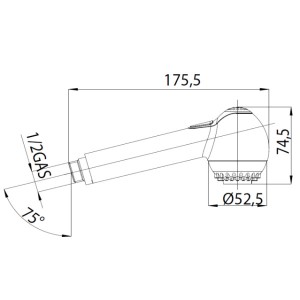Mitigeur douchette WC 2 jets chromé Kappa-Gom - Bossini B00446030