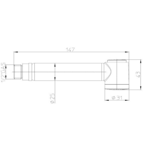 Douchette d'arrêt WC diamètre 31mm chromé ALEXA-BRASS - Bossini B00427030