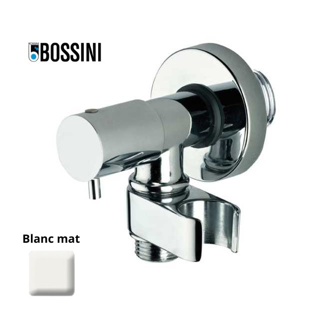 Robinet d’arrêt 1/2”M avec support de douche blanc mat - BOSSINI E57000045