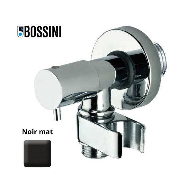 Robinet d’arrêt 1/2”M avec support de douche noir mat - BOSSINI E57000073