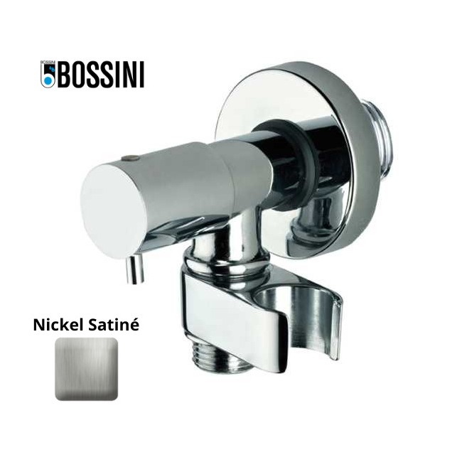 Robinet d’arrêt 1/2”M avec support de douche nickel satiné - BOSSINI E57000094