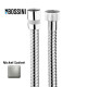 Flexible laiton 125cm double agrafage 1/2” x 1/2” FF Nickel satiné - Bossini A03045B094