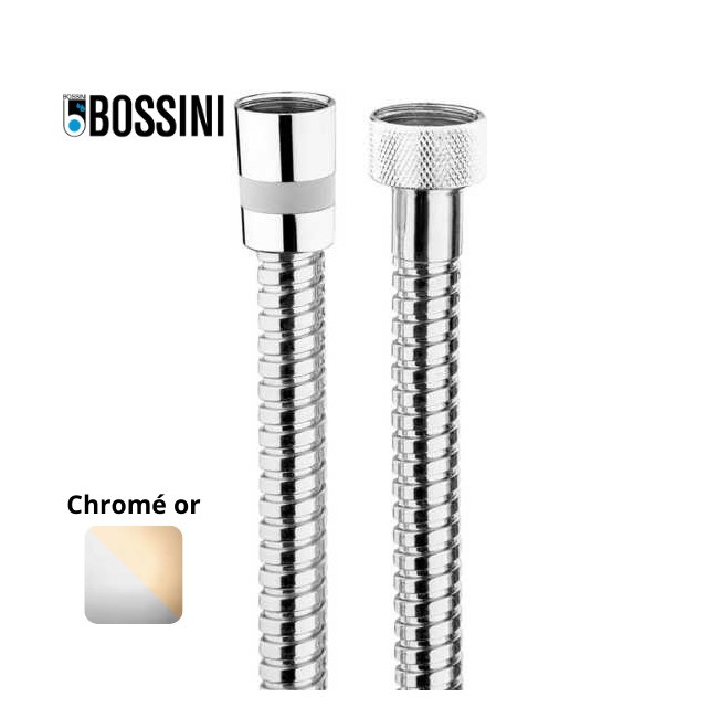 Flexible laiton 200cm double agrafage 1/2” x 1/2” FF chromé or Doppia Aggraffatura - Bossini A03045E130