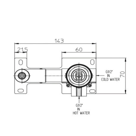 Parties à encastrer mitigeur mécanique 1 voie, bec lavabo et baignoire, 1/2” - BOSSINI Z90801000