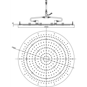 Plafond de douche chromothérapie chromé Dream - Bossini WI0374030