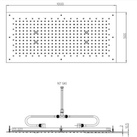 Plafond de douche chromé Dream XL - Bossini WI0375030