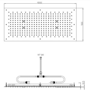 Plafond de douche chromé Dream XL - Bossini WI0375030
