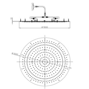 Plafond de douche chromé Dream XL - Bossini WI0377030