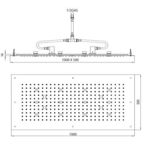 Plafond de douche chromothérapie chromé Dream XL - Bossini WI0382030