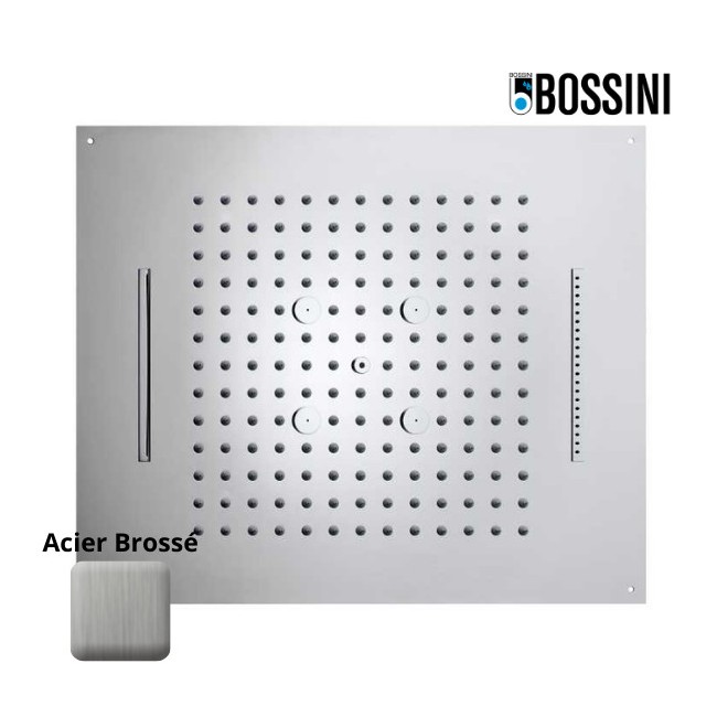 Plafond de douche 4 jets et flexible acier brossé Dream - BOSSINI H389280075