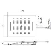 Plafond de douche à 3 jets et avec flexible chromé Dream - BOSSINI H389270030