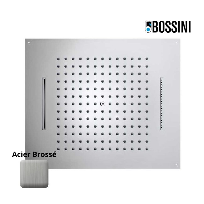 Plafond de douche à 3 jets et avec flexible acier brossé Dream - BOSSINI H389270075
