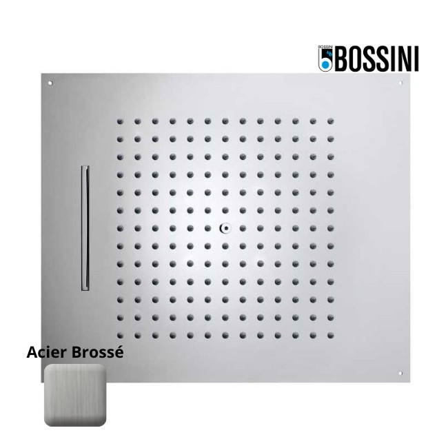 Plafond de douche à 2 jets et avec flexible acier brossé Dream - BOSSINI H389250075