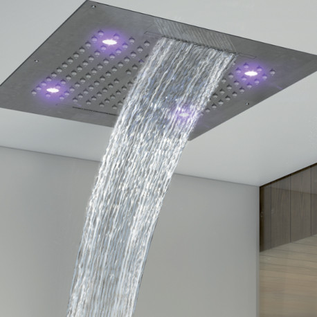 Plafond de douche 4 jets LED RGB, et flexible chromé Dream - BOSSINI H389090030