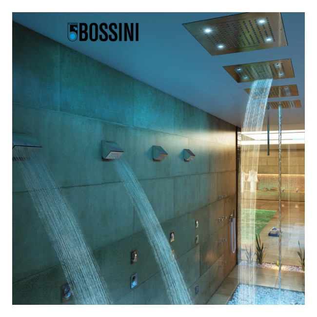 Plafond de douche 4 jets LED RGB, et flexible chromé Dream - BOSSINI H389090030