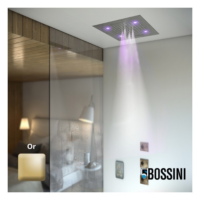 Plafond de douche 4 jets LED RGB chromothérapie or Dream - BOSSINI H389080021