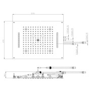 Plafond de douche 4 jets LED RGB chromothérapie or brossé Dream - BOSSINI H389080043