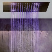 Plafond de douche 4 jets LED RGB chromothérapie blanc mat Dream - BOSSINI H389080045