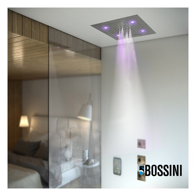 Plafond de douche 4 jets LED RGB chromothérapie chromé Dream - BOSSINI H389080030