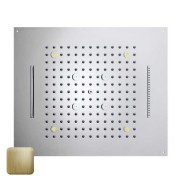Plafond de douche 4 jets LED RGB chromothérapie or brossé Dream - BOSSINI H389080043