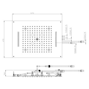 Plafond de douche 4 jets LED RGB chromothérapie noir mat Dream - BOSSINI H389080073