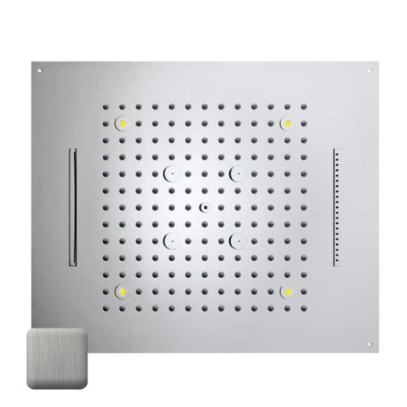 Plafond de douche 4 jets LED RGB chromothérapie acier brossé Dream - BOSSINI H389080075