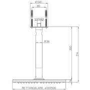 Douche de tête rectangulaire 400x500mm Dream-Cube - Bossini H35369G030