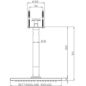 Douche de tête rectangulaire 300x400mm Dream-Cube - Bossini H35370G030
