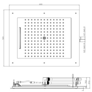 Cadre rétrofit à LED chromothérapie or pour plafonds de douche - Bossini HI0925021