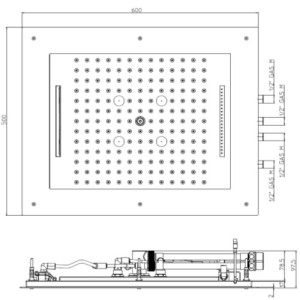 Cadre rétrofit à LED chromothérapie chromé pour plafonds de douche - Bossini HI0928030