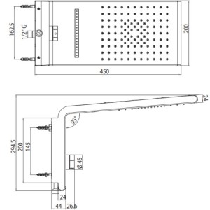 Colonne de douche 3 jets chromé Syncro-Neb - Bossini I00591030