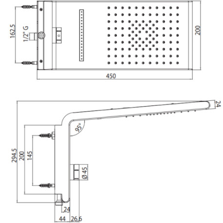 Kit colonne de douche pour hydrothérapie chromé Syncro-Rain - Bossini I00593030