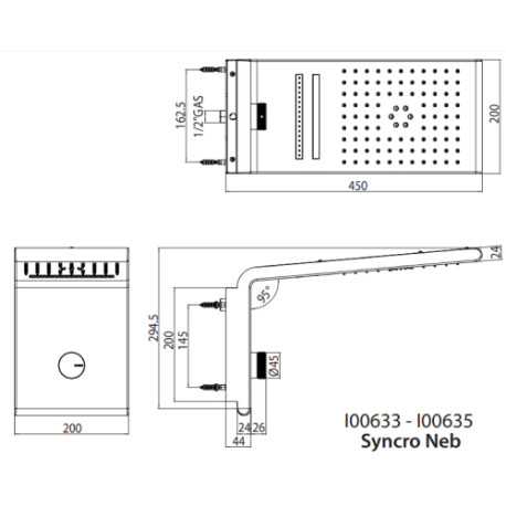 Douche de tête pour chromothérapie et hydrothérapie chromé Syncro - Bossini I00633030