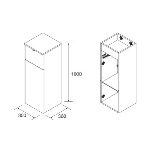Coiffeuse 352 x 1000 x 360 mm avec miroir BLACK VELVET ALLIANCE - SALGAR 96973