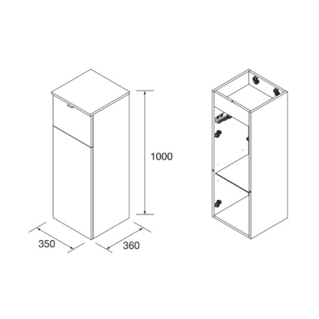 Coiffeuse 352 x 1000 x 360 mm avec miroir CHÊNE NATUREL ALLIANCE - SALGAR 83444