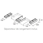 Meuble de salle de bain SPIRIT 600 3 tiroirs métalliques CHÊNE NATUREL - SALGAR 102750