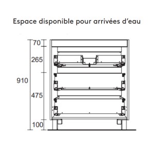 Meuble de salle de bain SPIRIT 600 3 tiroirs métalliques ANTHRACITE MAT - SALGAR 103497